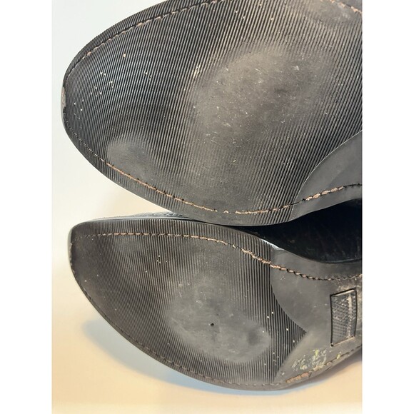 Nocona Cowboy Boots Size 8 E Black Leather Vintage - Picture 8 of 15